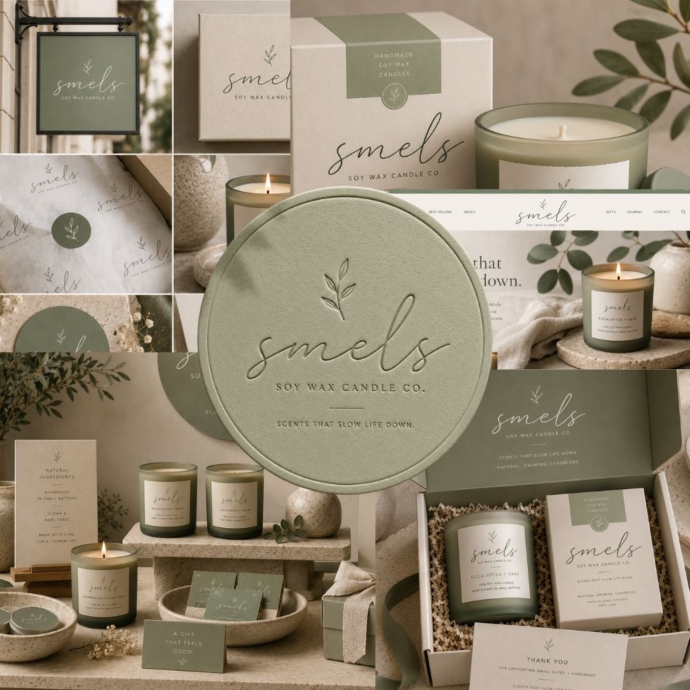 Handmade Brand Identity Kit, Etsy Glow Up, AI Logo & Packaging Prompts (Digital Download)