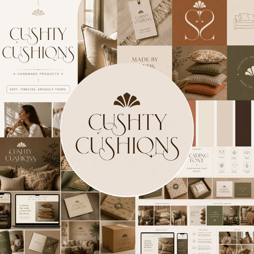 Handmade Brand Identity Kit, Etsy Glow Up, AI Logo & Packaging Prompts (Digital Download)