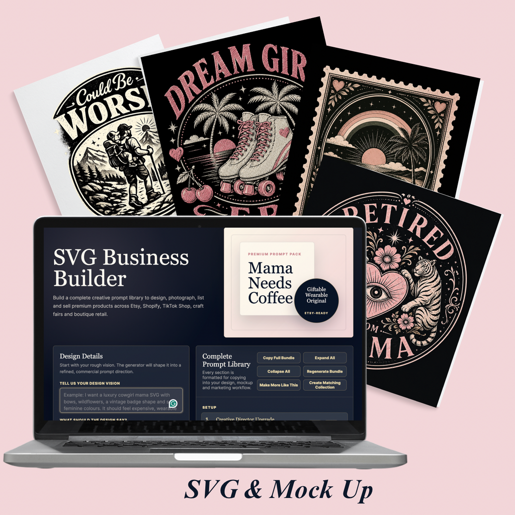 SVG Business Builder Prompt Generator, AI SVG Creator for Etsy Sellers & Print-on-Demand Businesses (Digital Download)