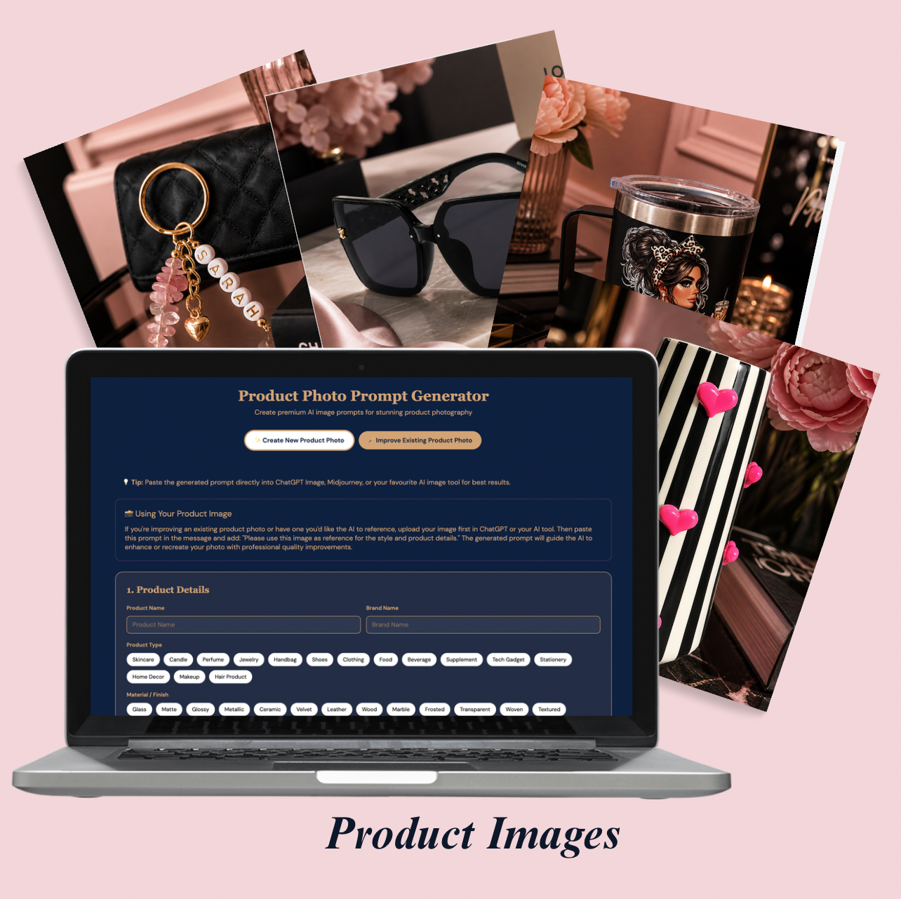 Product Photo Prompt Generator, AI Product Photography Prompts for Etsy & Small Business Sellers (Digital Download)