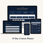 30-Day Content Planner, AI Social Media Content Calendar for Small Business & Influencer Brands (Digital Download)